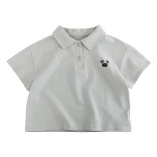 木马森林2025夏款男童POLO衫女童短袖T恤卡通翻领宽松休闲上衣潮