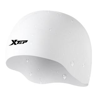 特步泳帽男士专业防水不勒头长发女款成人护耳钢盔硅胶比赛游泳帽