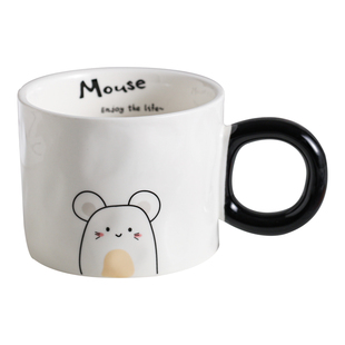 可爱生肖卡通陶瓷杯子大容量马克杯简约情侣杯喝水杯咖啡杯牛奶杯
