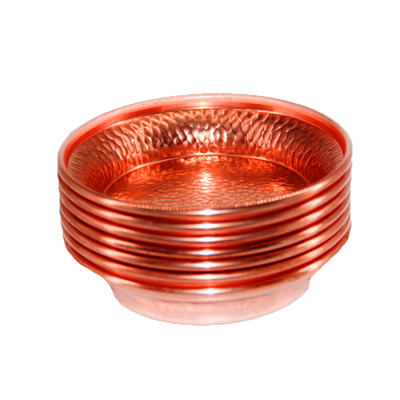 藏密坊法会朵玛紫铜打磨七个供盘