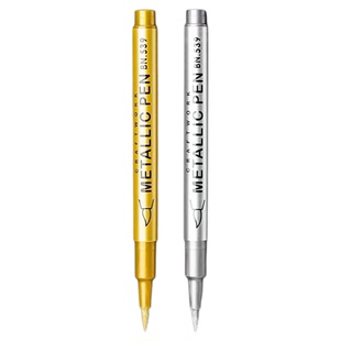 金属笔工艺笔丙烯马克笔金色银色照片签名笔软头防水相片明星签字笔金漆笔描金笔高光笔贺卡笔签到用记号笔