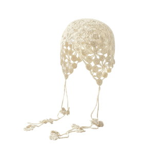 手工编织镂空帽子女民族风钩花包头帽显脸小2025新款针织套头帽夏