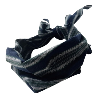 文艺棉麻围巾女春秋薄款三角巾条纹丝巾护颈装饰领巾冬季男士围脖