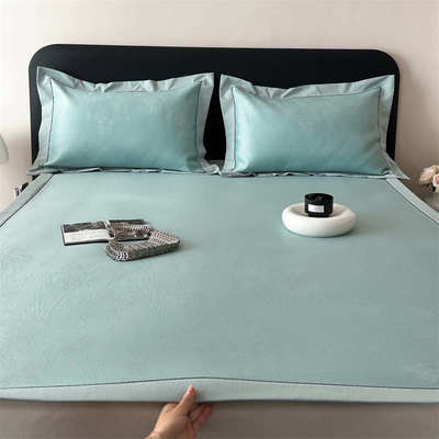 汉方养生席冰丝凉席三件套床笠款提花1.5米1.8m床软凉席空调软席