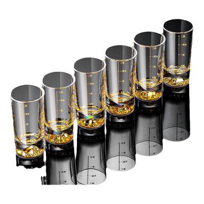 金山二两白酒杯刻度套装家用玻璃