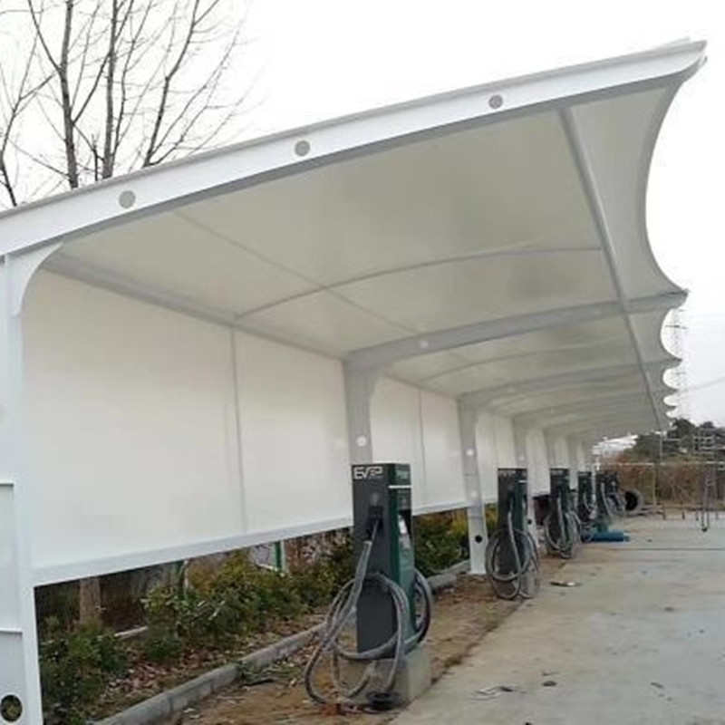膜结构停车棚钢结构遮阳车棚小区电动汽车棚自行车遮阳防雨棚