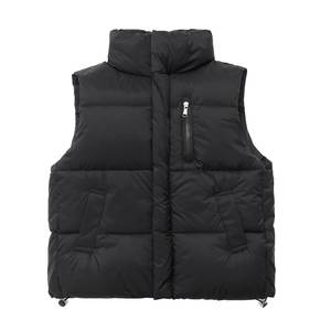 儿童秋冬立领羽绒马甲中大童加厚纯色外套男女童防风保暖外套亲子