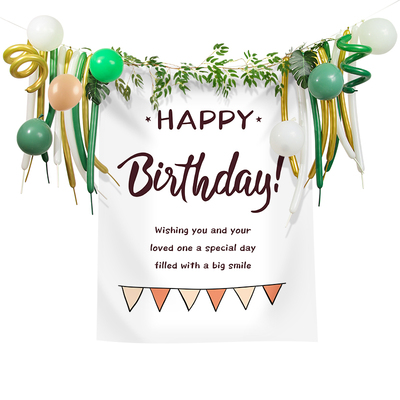 户外生日布置露营周岁气球挂布