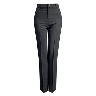 品牌职业装黑色西装裤直筒裤女2026中腰修身酒店制服正装裤长裤