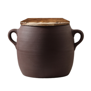 紫陶无釉老式土砂锅耐高温商用大容量陶罐家用煲汤煎药瓦罐土吊子