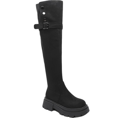 2024年冬季新款时尚骑士靴月芽儿