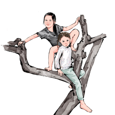 手绘卡通Q版真人照片转国画