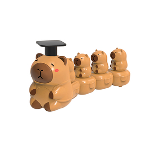 卡皮巴巴拉摇摆小火车按压玩偶水豚带娃可拆卸儿童益智玩具可行走