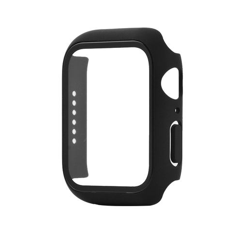 苹果手表iwatch防水保护壳钢化膜一体保护套applewatch7/6/se/5/4/3/2/1防尘全屏覆盖保护膜壳膜全包贴膜表带