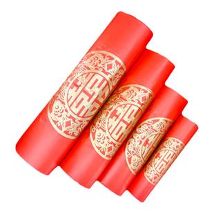 喜字塑料袋红色婚庆金福笑脸大号手提方便袋喜事食品袋喜袋打包袋