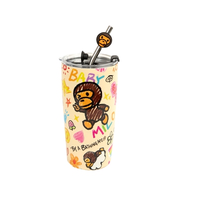 BABYMILOSTORE涂鸦小猴吸管杯