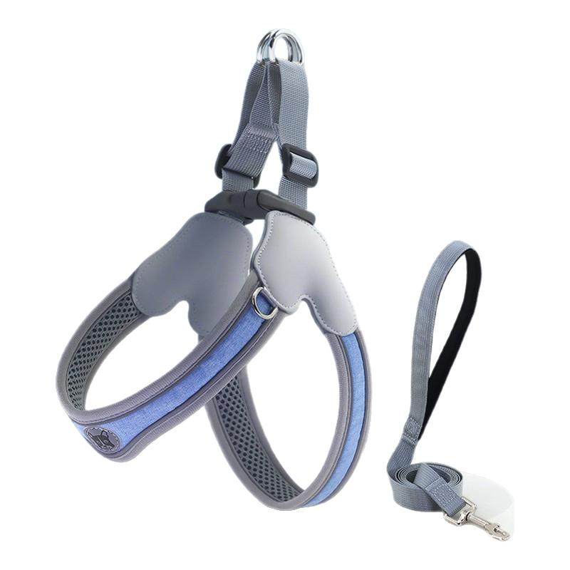 狗狗牵引绳胸背带中小型犬比熊柴犬泰迪遛狗绳背心式狗宠物狗链子
