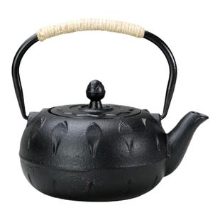 600ml小荷花铸铁壶 围炉煮茶泡茶家用素雅日式养生手工铁茶壶茶具