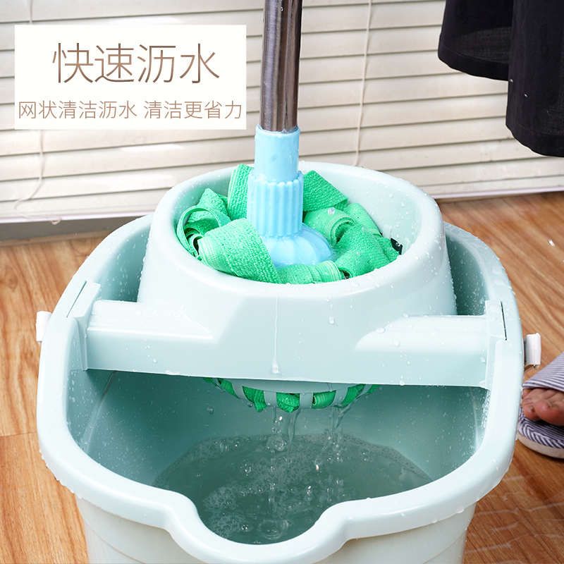 带滑轮洗拖把桶挤水桶老式手压墩布拧水桶胶棉海绵拖把清洗桶单桶
