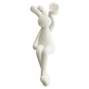 卡通坐姿坐式兔子艺术吊脚摆件家居客厅电视柜装饰品高级设计感