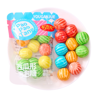 西瓜形泡泡糖口香糖儿童糖果童年怀旧零食奖励学生解馋小吃批发