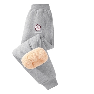 JU真维斯女童束脚加绒保暖卫裤冬季新品童装长裤大中童裤子女