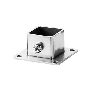 方管法兰座20/25/30mm不锈钢方形底座货架固定脚方管外连接件对接