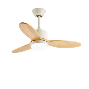 风扇灯实木北欧卧室家用餐厅吊扇灯简约客厅变频带电风扇吊灯一体