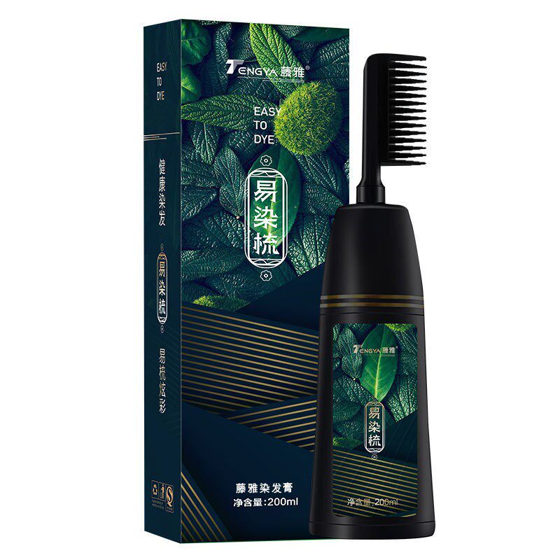 藤雅易染梳植物一梳黑染发膏