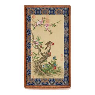 郎世宁《花鸟图》新中式复古国画水墨画客厅玄关餐厅装饰画挂画