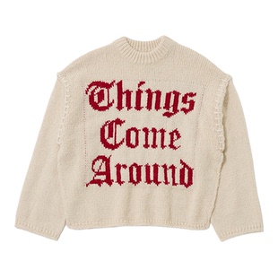 【明星同款】MOUSSY 2026早春新品潮酷字母撞色毛衣010JS274-4291