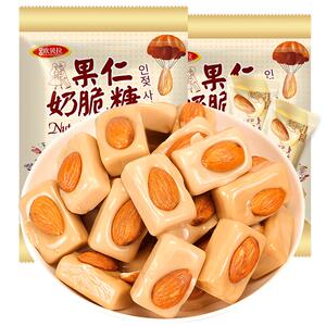 比比赞果仁奶脆糖巴旦木喜糖硬糖结婚糖创意糖果零食小吃休闲食品