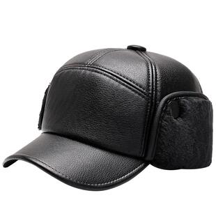 花花公子中老年人帽子男士冬季加绒加厚防风保暖护耳老头帽鸭舌帽