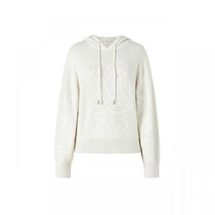 IMM尹默女装冬季羊毛连帽花型套头毛衫蝙蝠袖廓形休闲针织衫