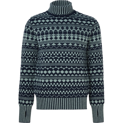 【折扣再降】Oliver Spencer男士提花针织绵羊毛高领毛衣