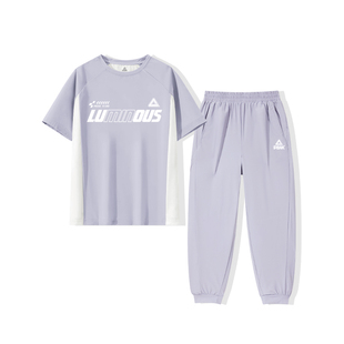 匹克童装女童套装夏2026儿童速干短袖户外透气跑步运动两件套衣服