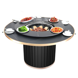 东北铁锅炖灶台桌商用火锅桌烧电气地锅鸡柴火鸡专用灶大锅台开店