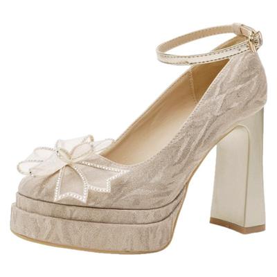 防水台粗跟高跟鞋女日常百搭