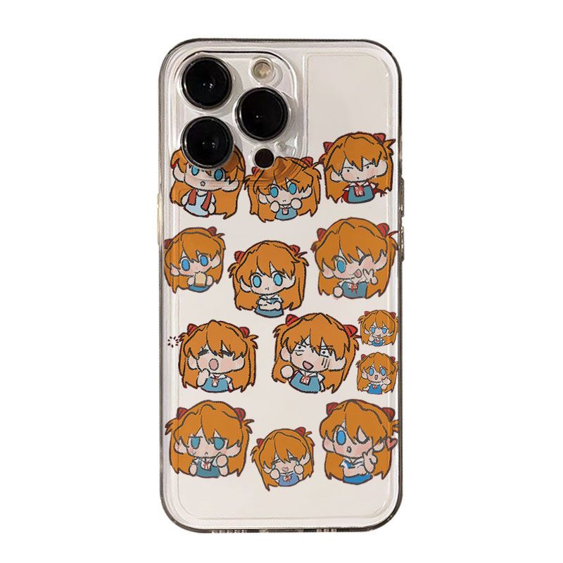 苹果17满屏q版绫波丽明日香VIVOx200s卡通畅享90透明iPhone14适用15Pro荣耀500可爱16Plus手机壳软华为Nova12