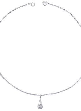 纯银闪耀水滴情侣项链原创设计