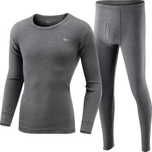 七匹狼男士保暖内衣套装纯棉秋衣秋裤男生薄款冬季全棉打底棉毛衫