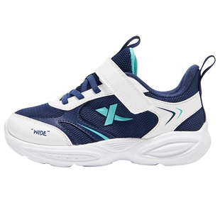 特步童鞋秋季新款儿童魔术贴跑步鞋宽楦男童休闲鞋子男孩运动鞋