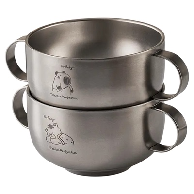 钛合金饭盒儿童可爱卡通钛碗