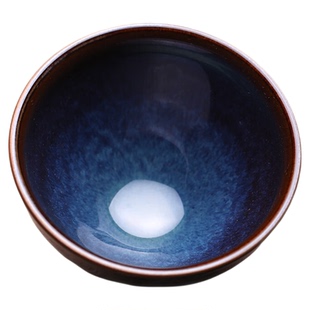 非遗大师周建强回蓝建盏主人杯茶杯茶盏全手工天目曜变茶器茶具