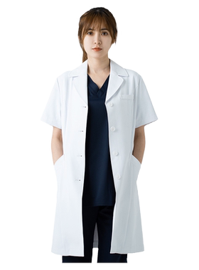 ZERZO夏季高端医美短袖白大褂医生制服医美牙科医师白衣工作服