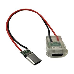 typec转接线母座 通电亮绿灯 TPC焊线式 USB连接器充电口母转公头