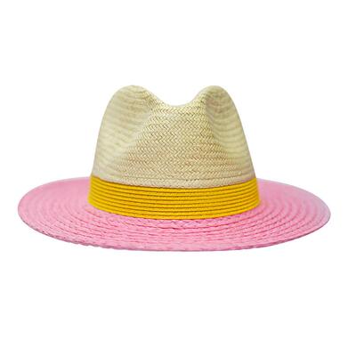 草帽出游女春夏平檐拼色