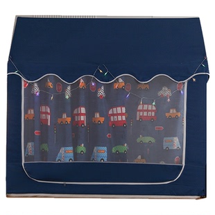 儿童床小房子蚊帐新款1米7长拼接1.35米小孩尖顶床帘空调帐篷定制