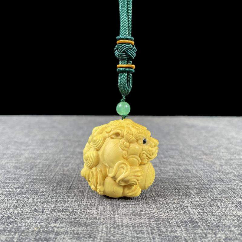 加工定制黄杨木貔貅手把件文玩木质挂绳随身男士把玩挂件工艺品