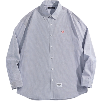 太平鸟长袖格纹休闲衬衫